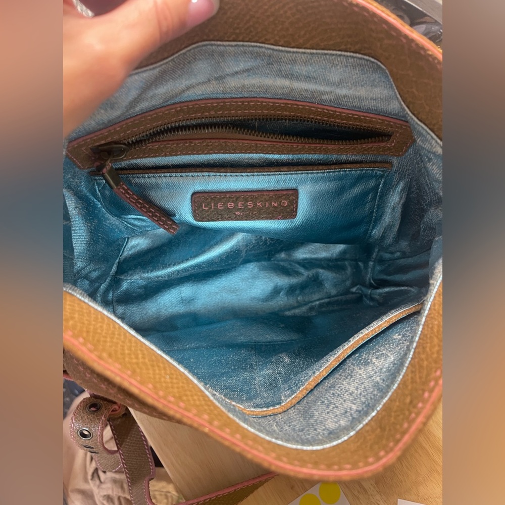 Liebeskind Brown Leather Hobo with Pink Trim - Picture 2 of 13